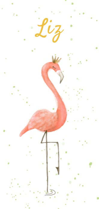 Geboortekaartje met een flamingo